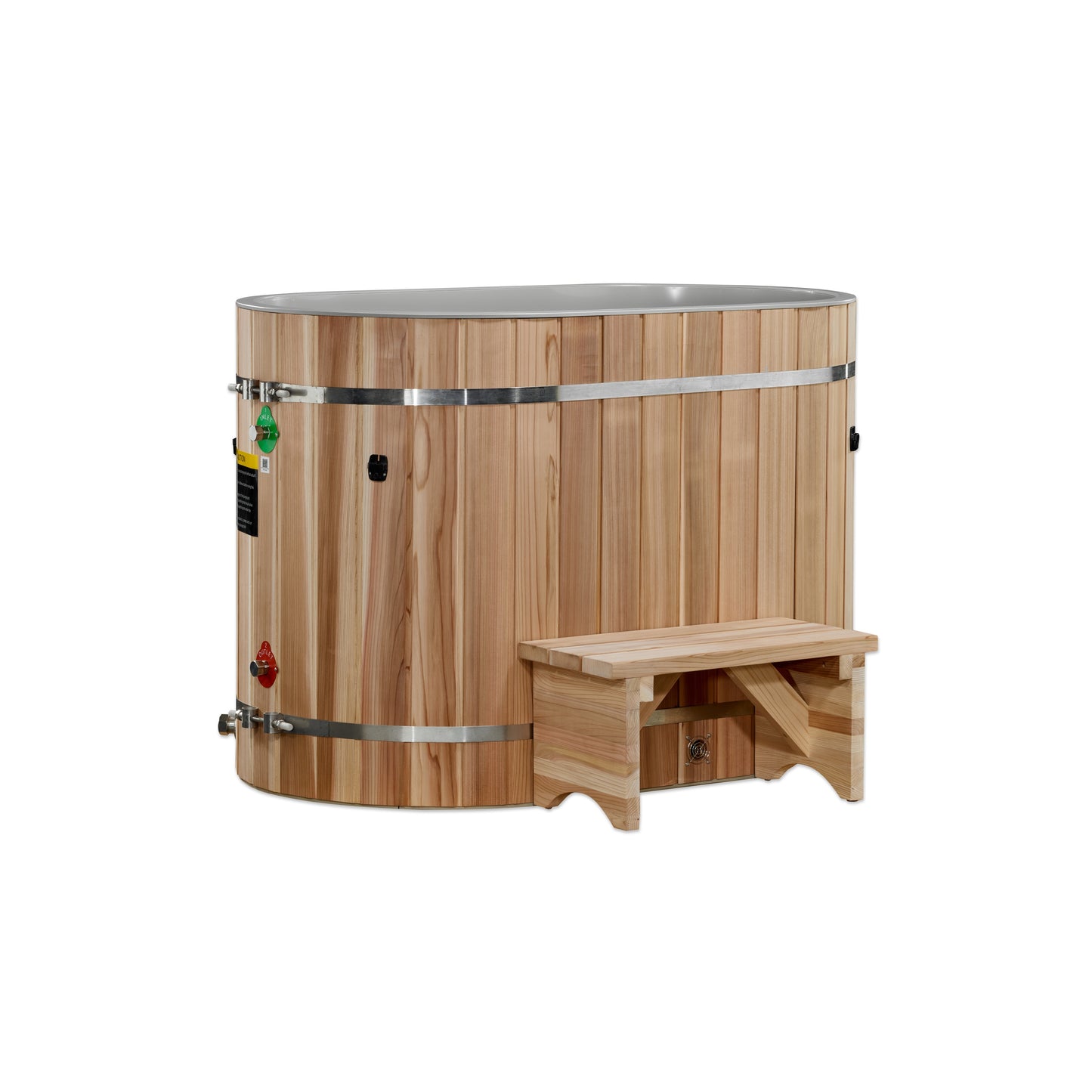 DCT Oval Barrel Tub (50-P) Pacific Cedar - 3/4 IN-OUT without Motor (DCT-BO-50-PLPC-34)