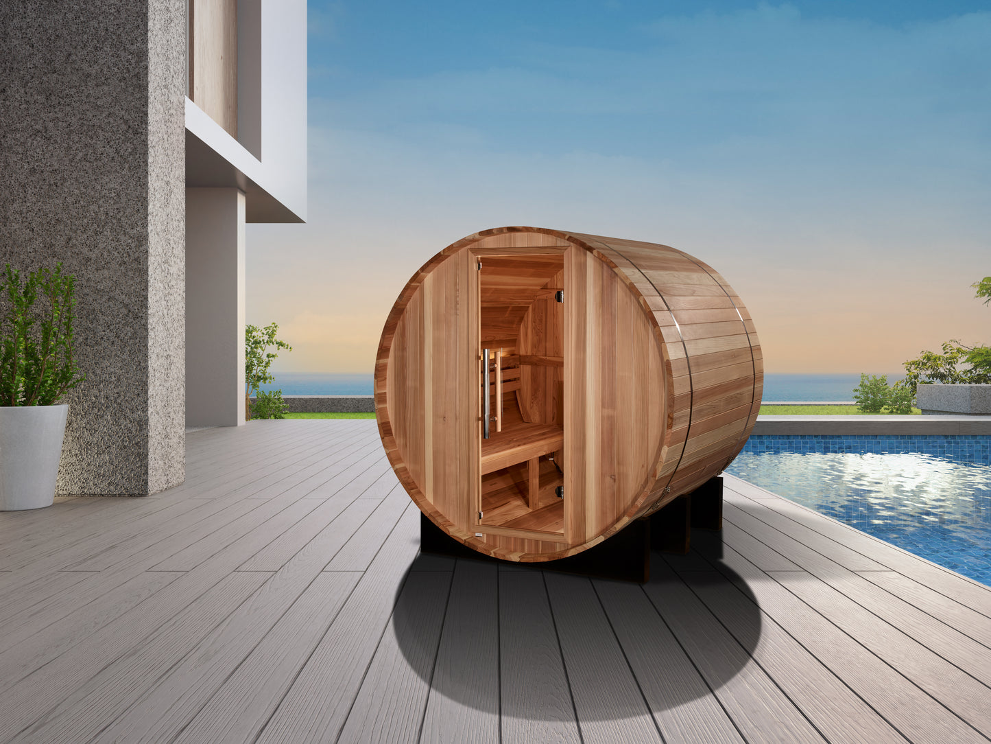 Golden Designs "St. Moritz" 2 Person Barrel Traditional Sauna (GDI-B002-01)