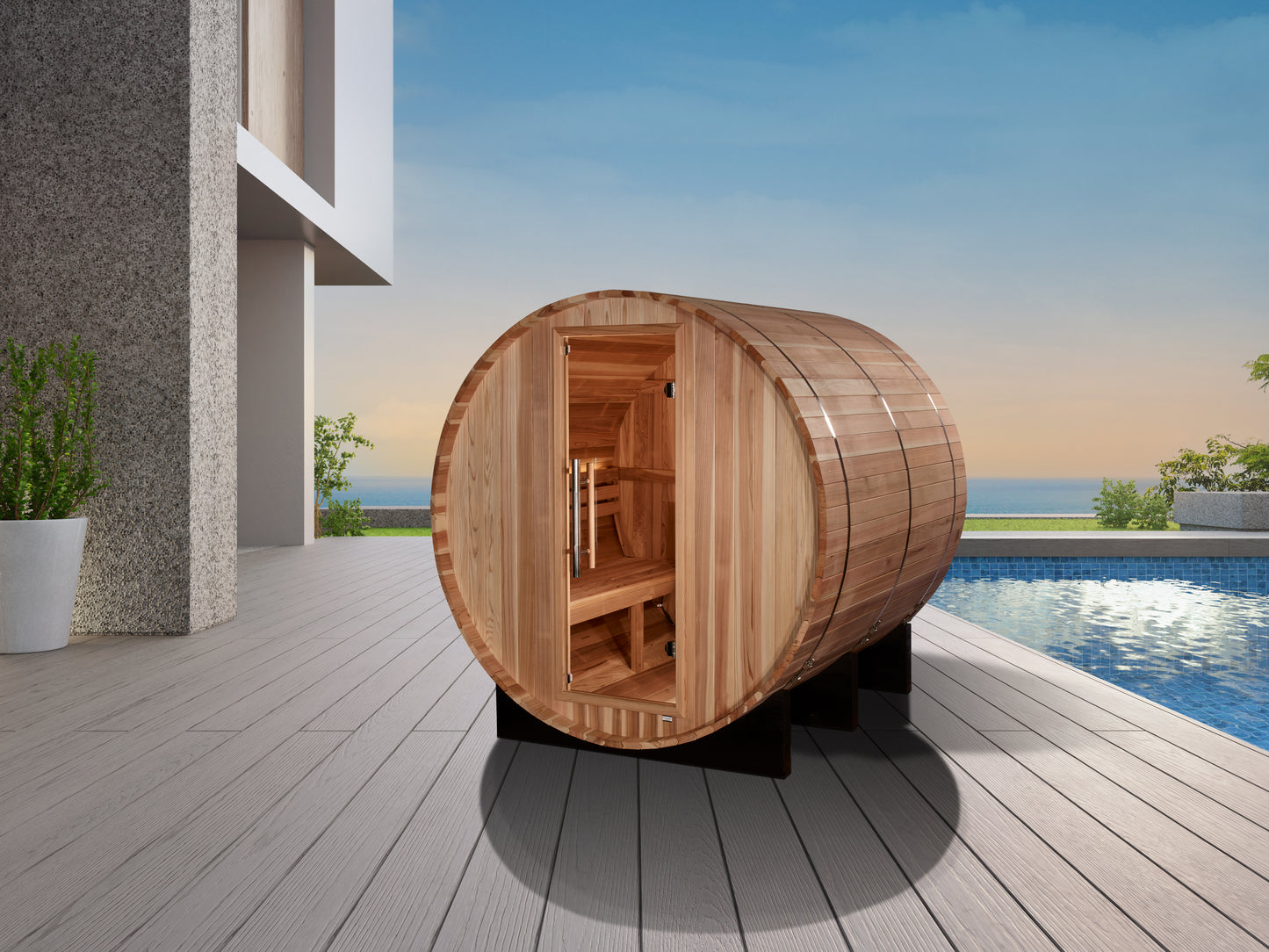 Golden Designs "Arosa" 4 Person Barrel Traditional Sauna (GDI-B004-01)