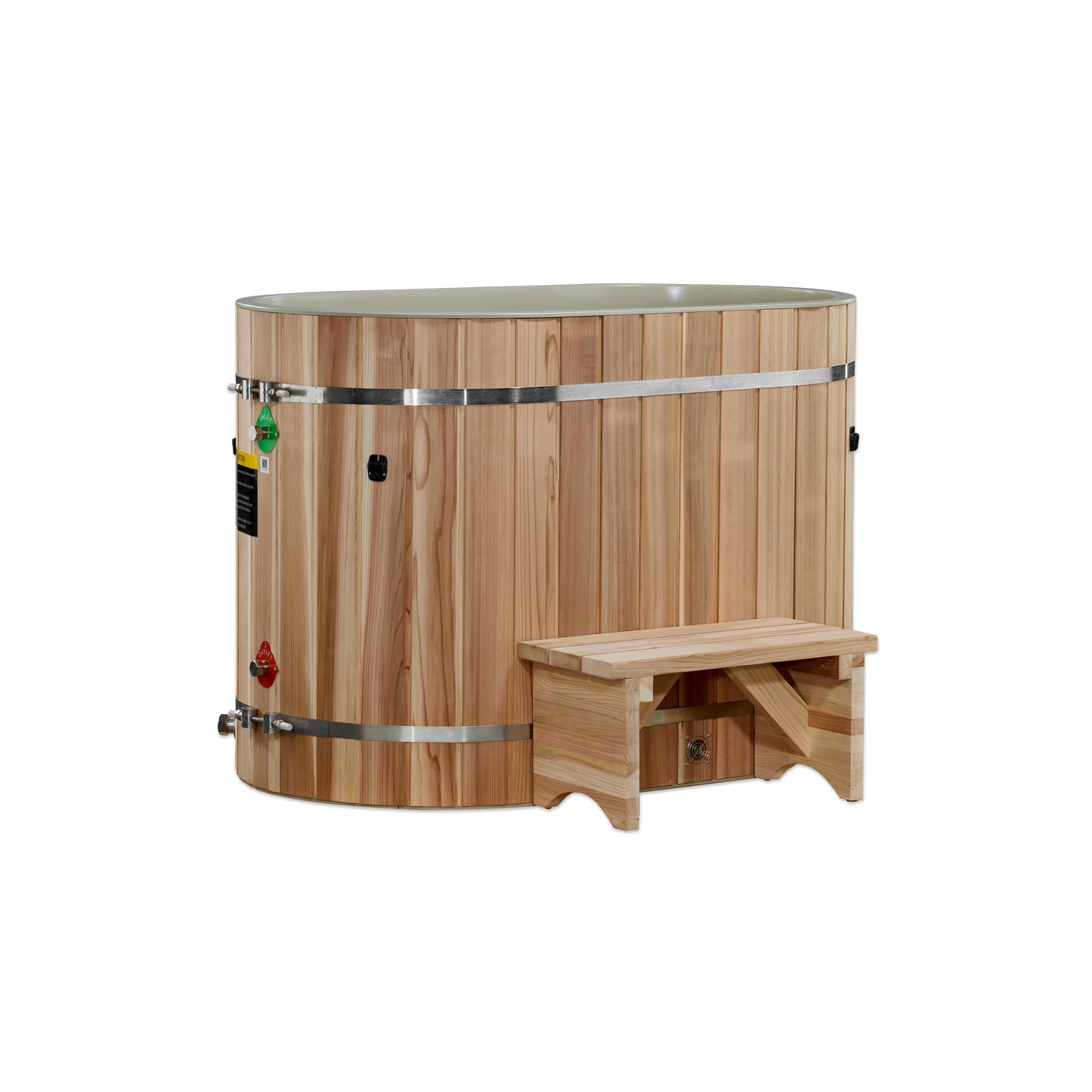 DCT Oval Barrel Tub (50-P) Pacific Cedar - 3/4 IN-OUT without Motor (DCT-BO-50-PLPC-34)