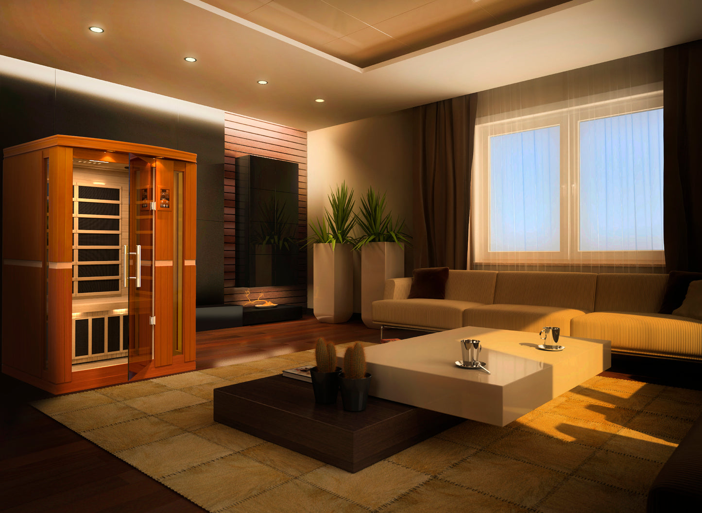 Dynamic "Vittoria" Elite 2-Person Ultra Low EMF (Between 3-5MG) FAR Infrared Sauna (DYN-6220-01 Elite)