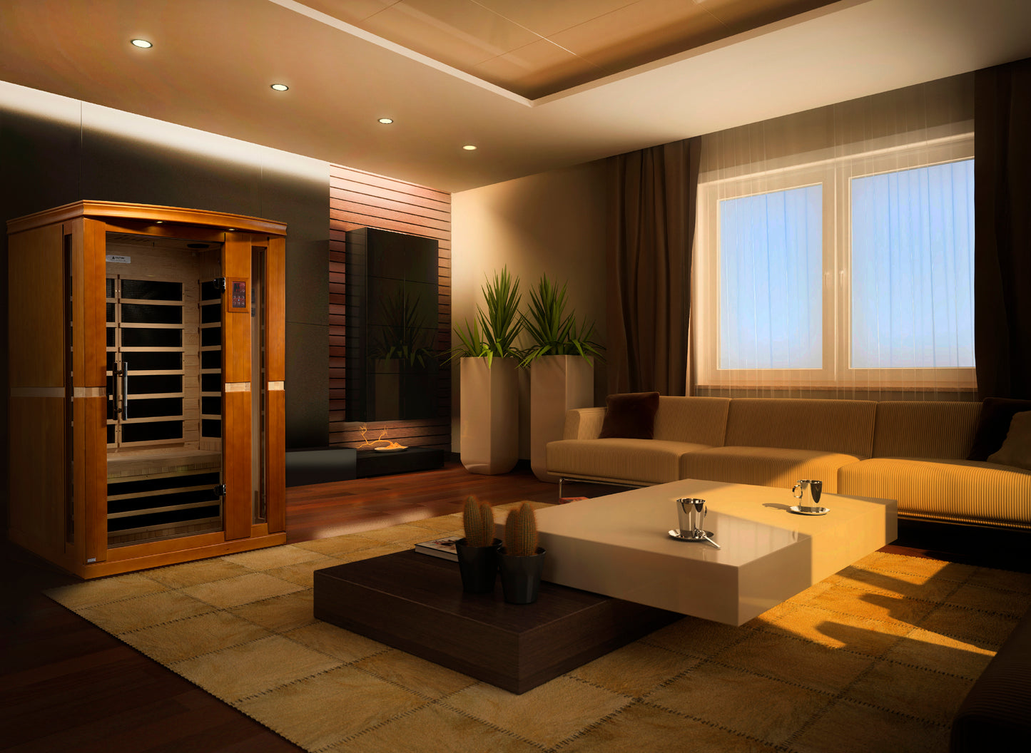 Dynamic "Vittoria" Elite 2-Person Ultra Low EMF (Between 3-5MG) FAR Infrared Sauna (DYN-6220-01 Elite)