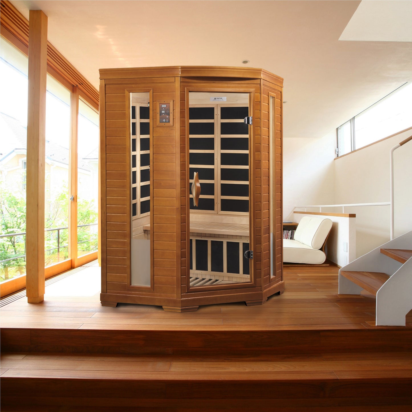 Dynamic "Heming" 2-Person Corner Low EMF FAR Infrared Sauna (DYN-6225-02)