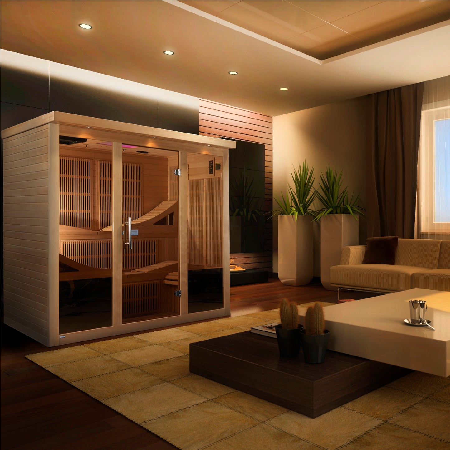 Golden Designs "Monaco" 6-Person PureTech™ Near Zero EMF FAR Infrared Sauna (GDI-6996-01)