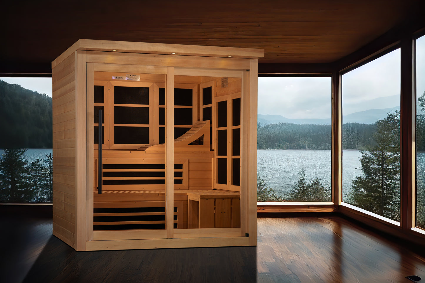 Golden Designs "Monaco" Limited Edition 6-Person PureTech™ Near Zero EMF (Under 3MG) FAR Infrared Sauna (GDI-6996-02)