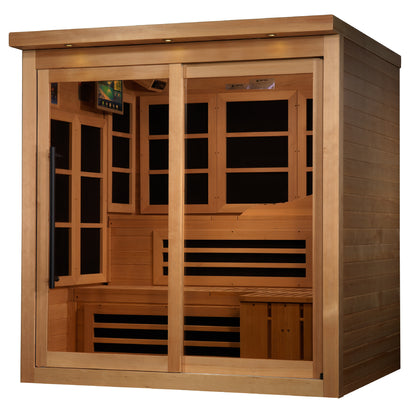 Golden Designs "Monaco" Limited Edition 6-Person PureTech™ Near Zero EMF (Under 3MG) FAR Infrared Sauna (GDI-6996-02)