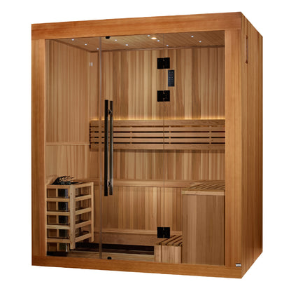 Golden Designs 2025 Updated "Copenhagen Edition" 3 Person Traditional Sauna (GDI-7389-02)