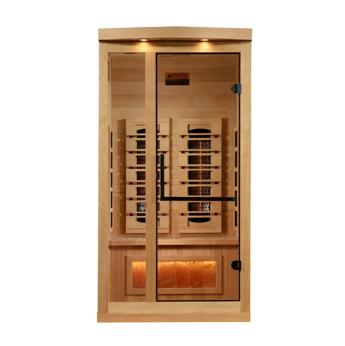 Golden Designs 1-2-Person Full Spectrum PureTech™ Near Zero EMF FAR Infrared Sauna with Himalayan Salt Bar (GDI 8010-03)