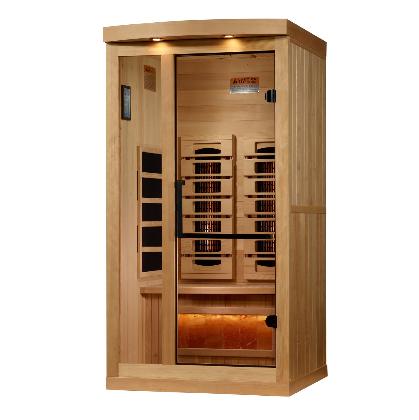 Golden Designs 1-2-Person Full Spectrum PureTech™ Near Zero EMF FAR Infrared Sauna with Himalayan Salt Bar (GDI 8010-03)