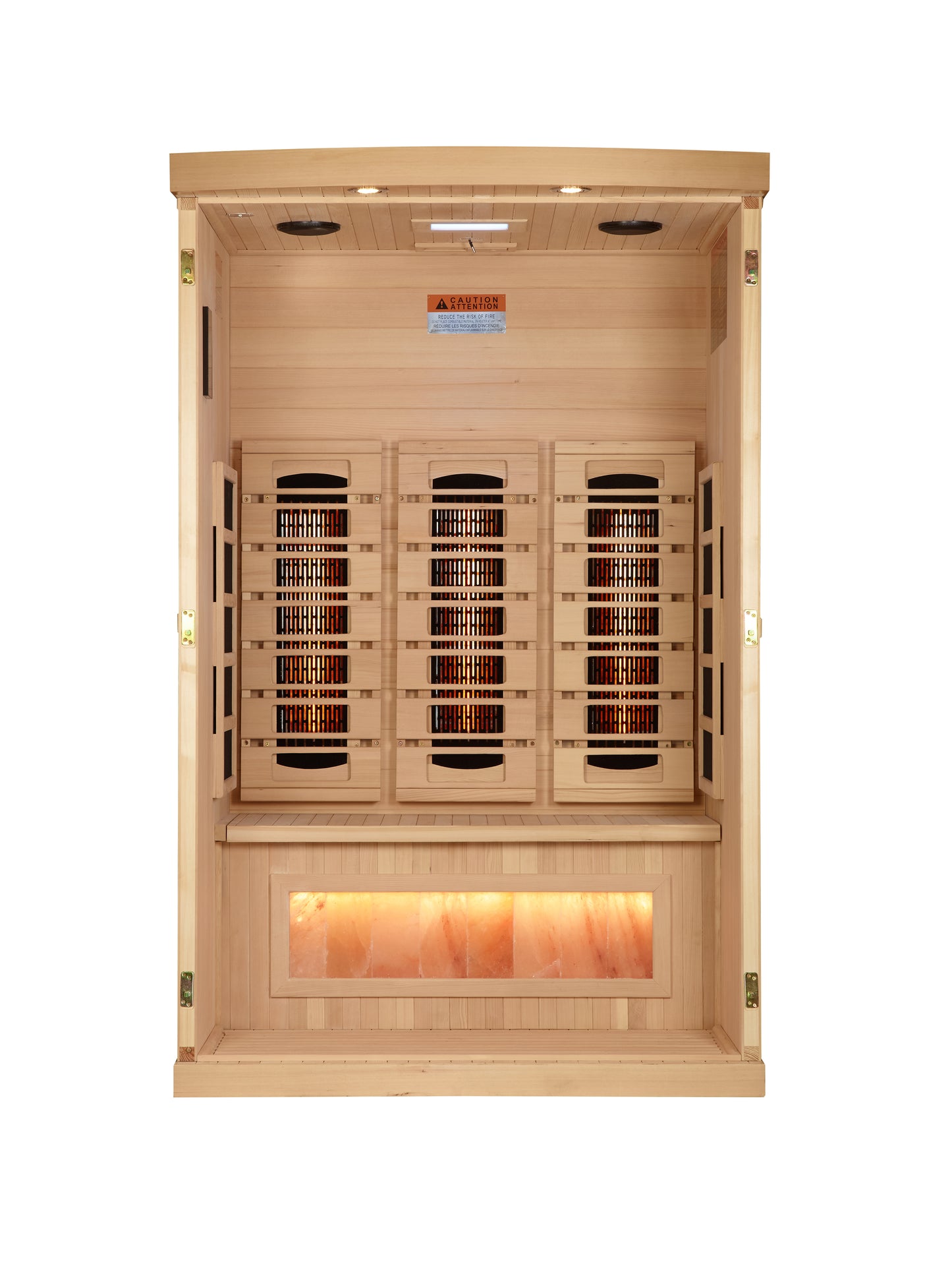 Golden Designs 2-Person Full Spectrum PureTech™ Near Zero EMF FAR Infrared Sauna with Himalayan Salt Bar (GDI-8020-03)