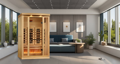 Golden Designs 2-Person Full Spectrum PureTech™ Near Zero EMF FAR Infrared Sauna with Himalayan Salt Bar (GDI-8020-03)