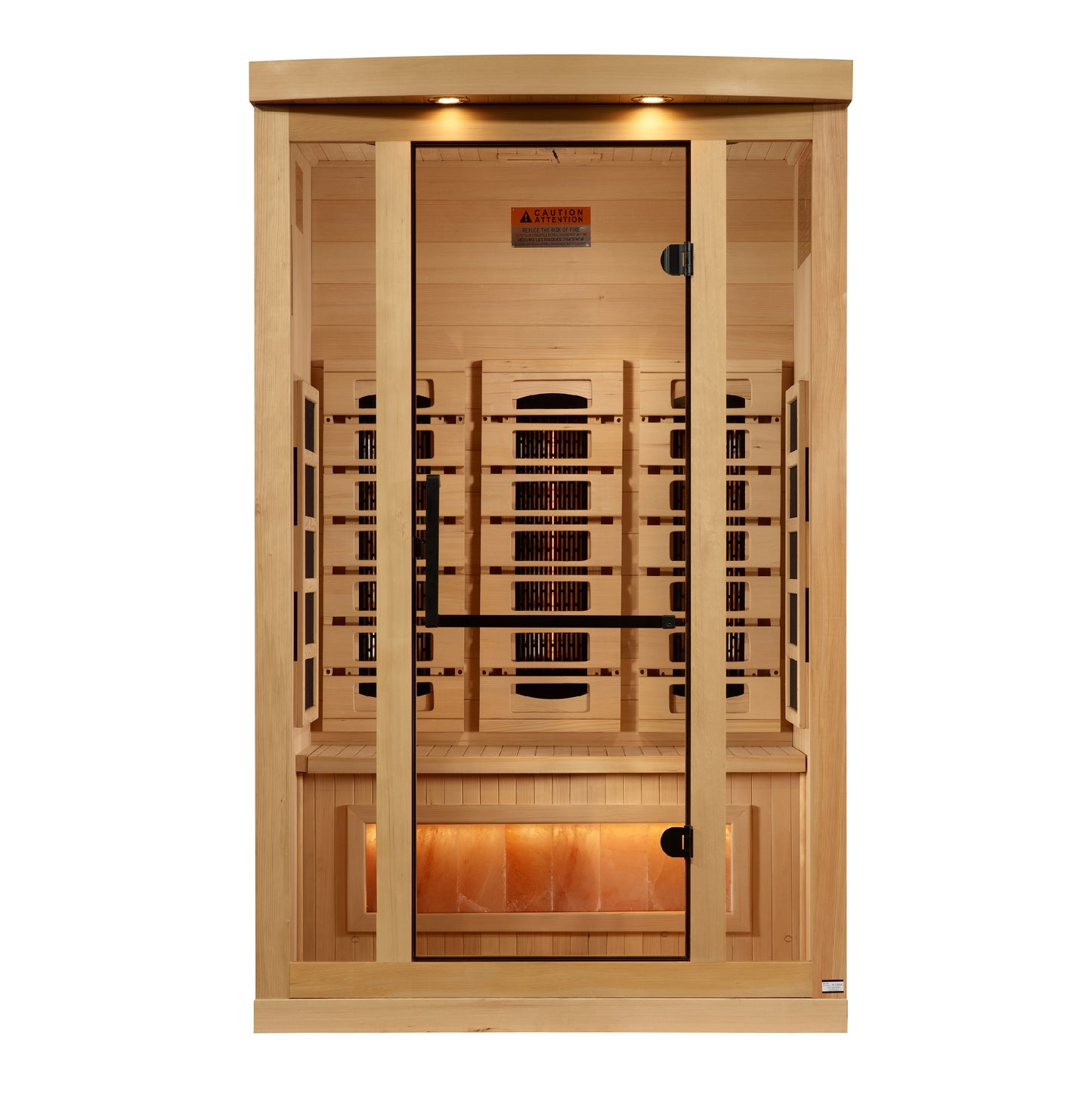 Golden Designs 2-Person Full Spectrum PureTech™ Near Zero EMF FAR Infrared Sauna with Himalayan Salt Bar (GDI-8020-03)