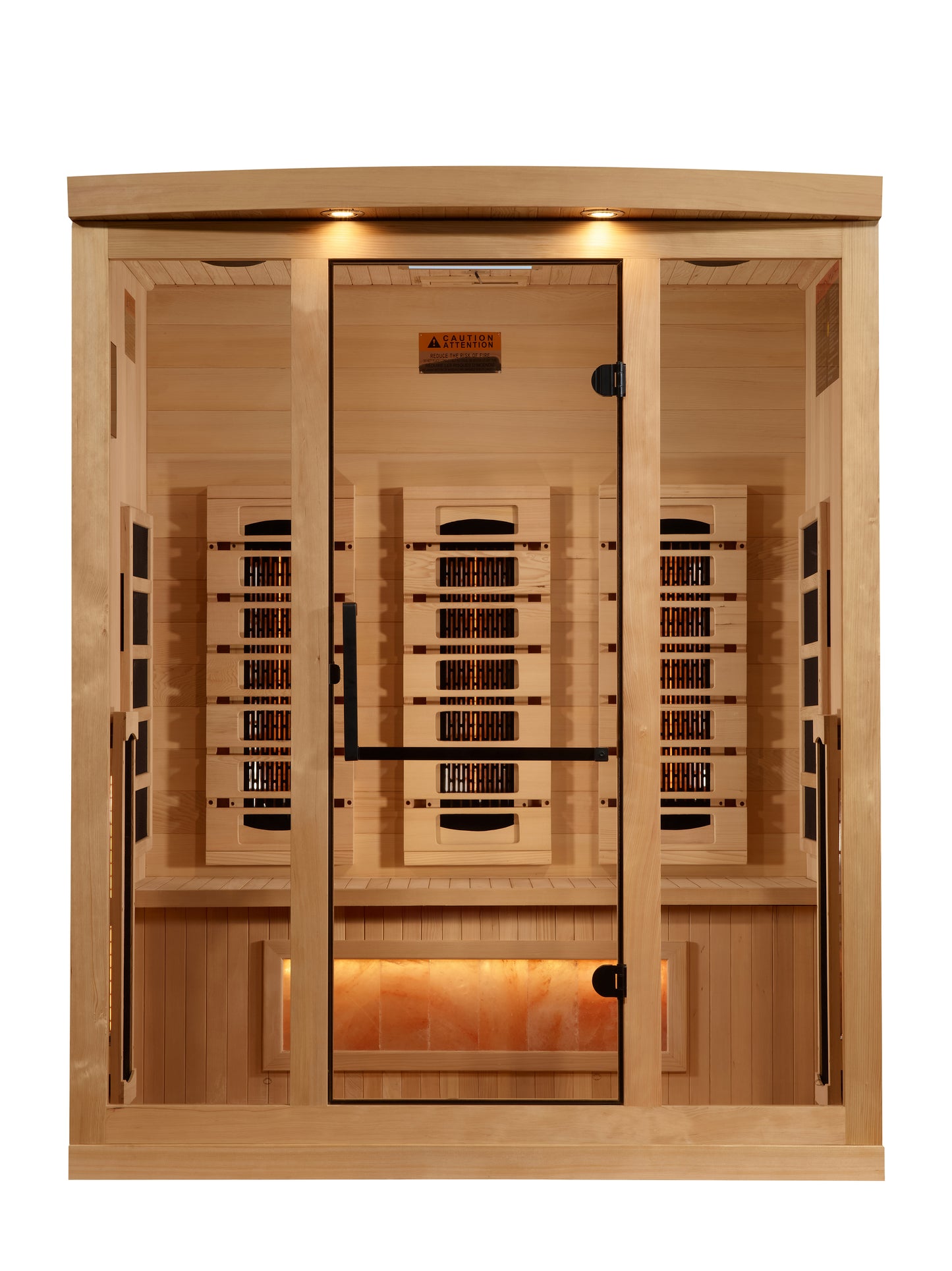 Golden Designs 3-Person Full Spectrum PureTech™ Near Zero EMF FAR Infrared Sauna with Himalayan Salt Bar (GDI-8030-03)