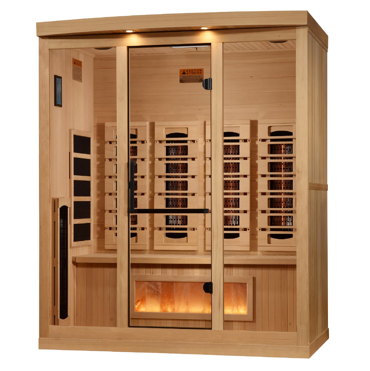 Golden Designs 4-Person Full Spectrum PureTech™ Near Zero EMF FAR Infrared Sauna with Himalayan Salt Bar (GDI-8040-03)
