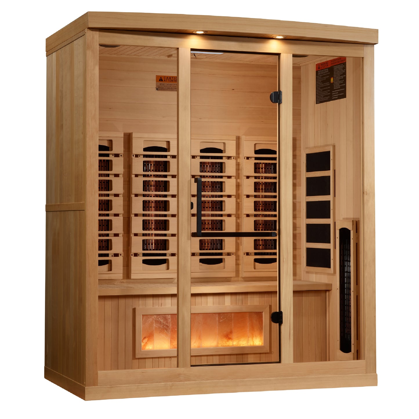 Golden Designs 4-Person Full Spectrum PureTech™ Near Zero EMF FAR Infrared Sauna with Himalayan Salt Bar (GDI-8040-03)