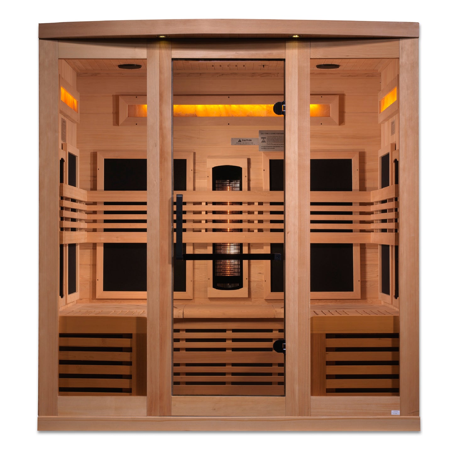 Golden Designs 6-Person Full Spectrum PureTech™ Near Zero EMF FAR Infrared Sauna with Himalayan Salt Bar (GDI-8260-01)