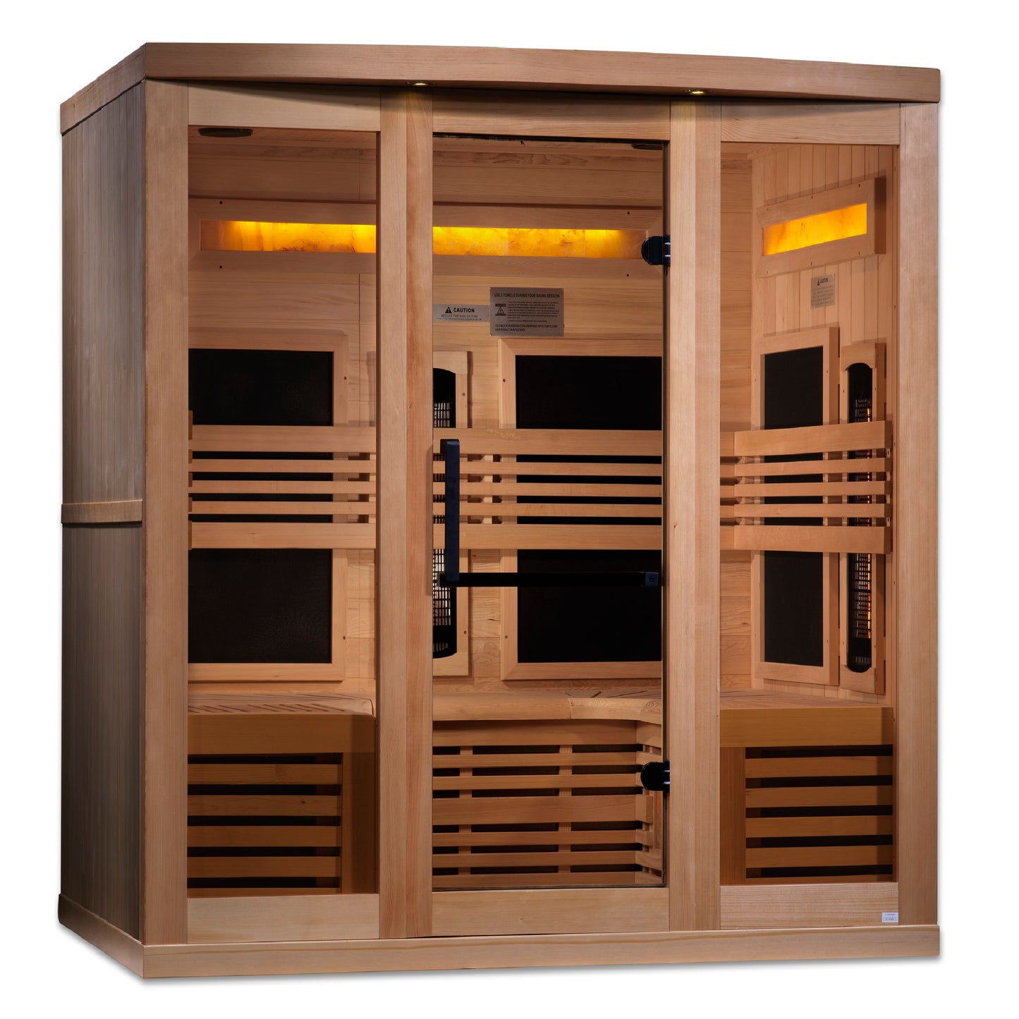 Golden Designs 6-Person Full Spectrum PureTech™ Near Zero EMF FAR Infrared Sauna with Himalayan Salt Bar (GDI-8260-01)