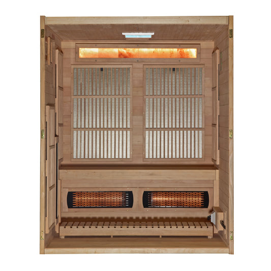 Golden Designs "Soria" 3 Per Hybrid Sauna (Indoor) Full Spectrum and Harvia Traditional Stove (GDI 8330-01)