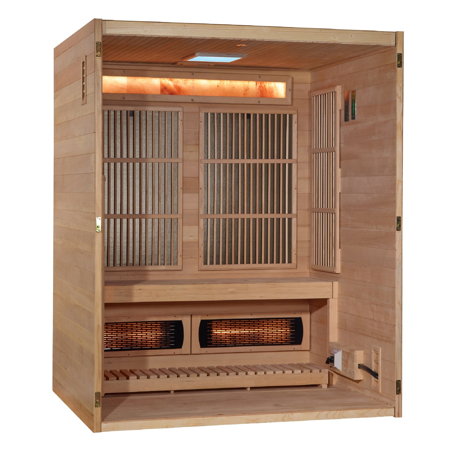 Golden Designs "Soria" 3 Per Hybrid Sauna (Indoor) Full Spectrum and Harvia Traditional Stove (GDI 8330-01)