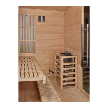 Golden Designs "Soria" 3 Per Hybrid Sauna (Indoor) Full Spectrum and Harvia Traditional Stove (GDI 8330-01)