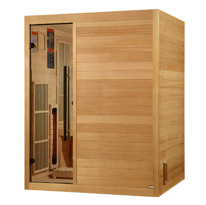 Golden Designs "Soria" 3 Per Hybrid Sauna (Indoor) Full Spectrum and Harvia Traditional Stove (GDI 8330-01)