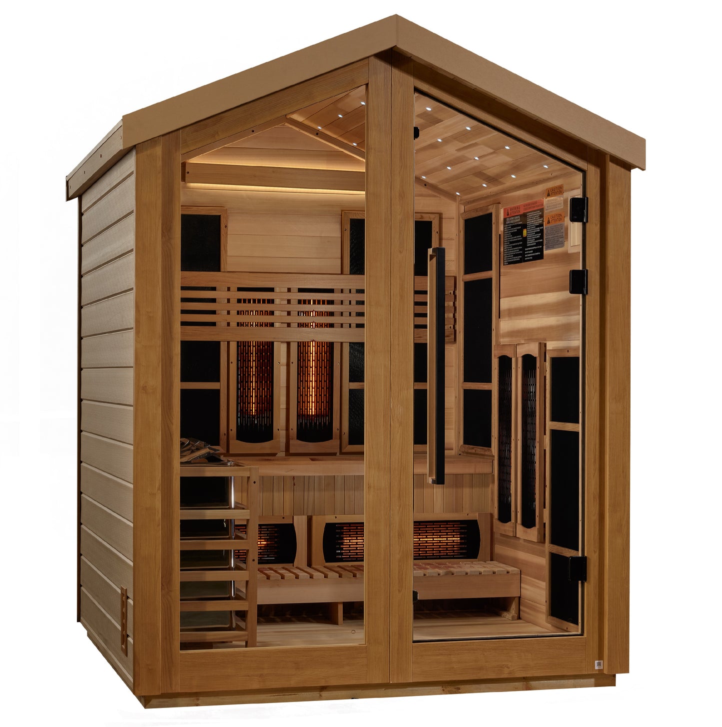 Golden Designs Loviisa 3 Person Hybrid (PureTech™ Full Spectrum IR or Traditional Stove) Outdoor Sauna (GDI-8523-01)