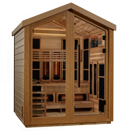 Golden Designs Loviisa 3 Person Hybrid (PureTech™ Full Spectrum IR or Traditional Stove) Outdoor Sauna (GDI-8523-01)