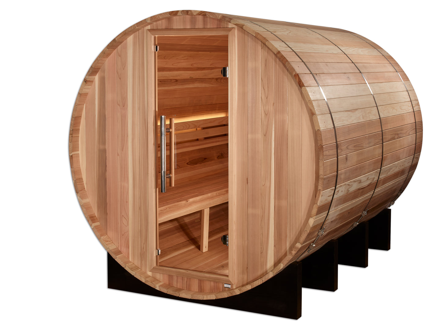 Golden Designs "Klosters" 6 Person Barrel Traditional Sauna - Pacific Cedar (GDI-B006-01)