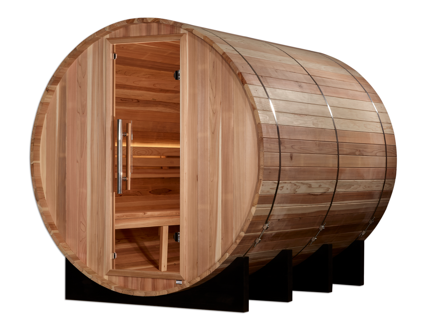 Golden Designs "Klosters" 6 Person Barrel Traditional Sauna - Pacific Cedar (GDI-B006-01)