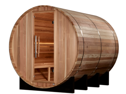 Golden Designs "Klosters" 6 Person Barrel Traditional Sauna - Pacific Cedar (GDI-B006-01)