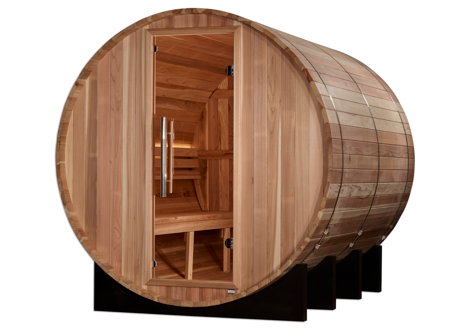 Golden Designs "Klosters" 6 Person Barrel Traditional Sauna - Pacific Cedar (GDI-B006-01)