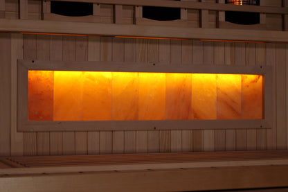 Golden Designs 3-Person Corner Full Spectrum PureTech™ Near Zero EMF FAR Infrared Sauna with Himalayan Salt Bar (GDI-8035-03)