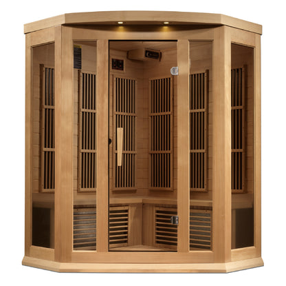 Maxxus 3-Person Corner Near Zero EMF FAR Infrared Sauna (MX-K356-01-ZF)