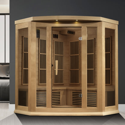 Maxxus 3-Person Corner Near Zero EMF FAR Infrared Sauna (MX-K356-01-ZF)
