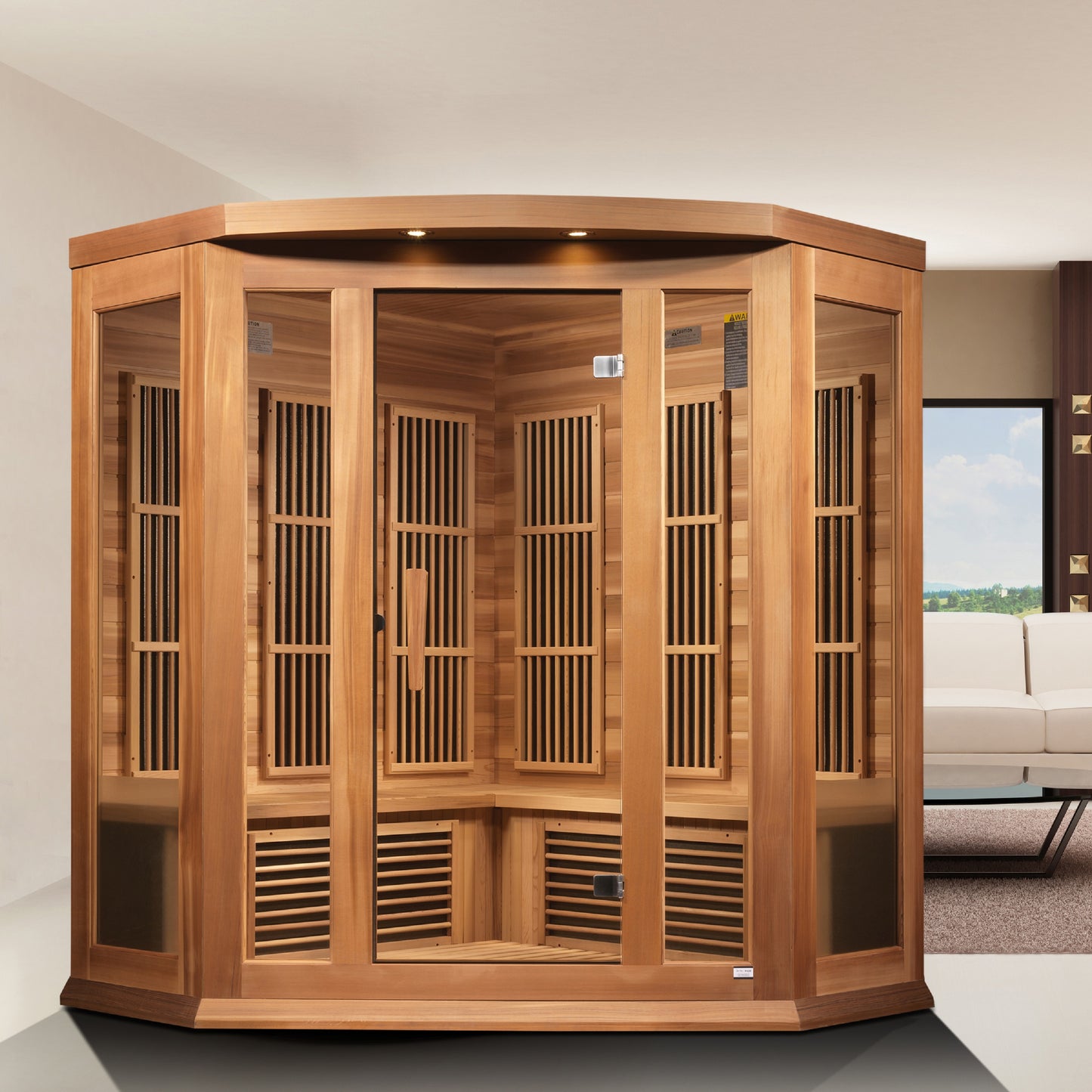 Maxxus 3-Person Corner Low EMF FAR Infrared Sauna (MX-K356-01 CED)