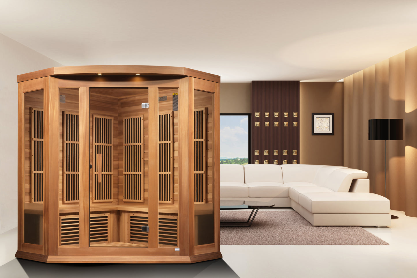 Maxxus 3-Person Corner Low EMF FAR Infrared Sauna (MX-K356-01 CED)