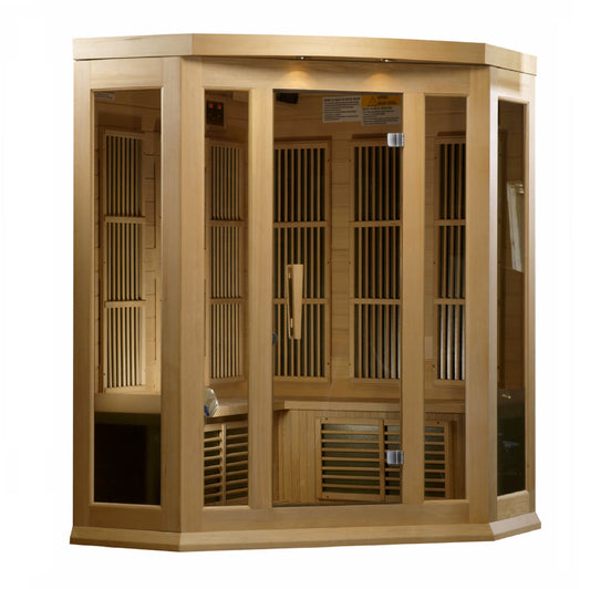 Maxxus 3-Person Corner Low EMF FAR Infrared Sauna (MX-K356-01 Hemlock)