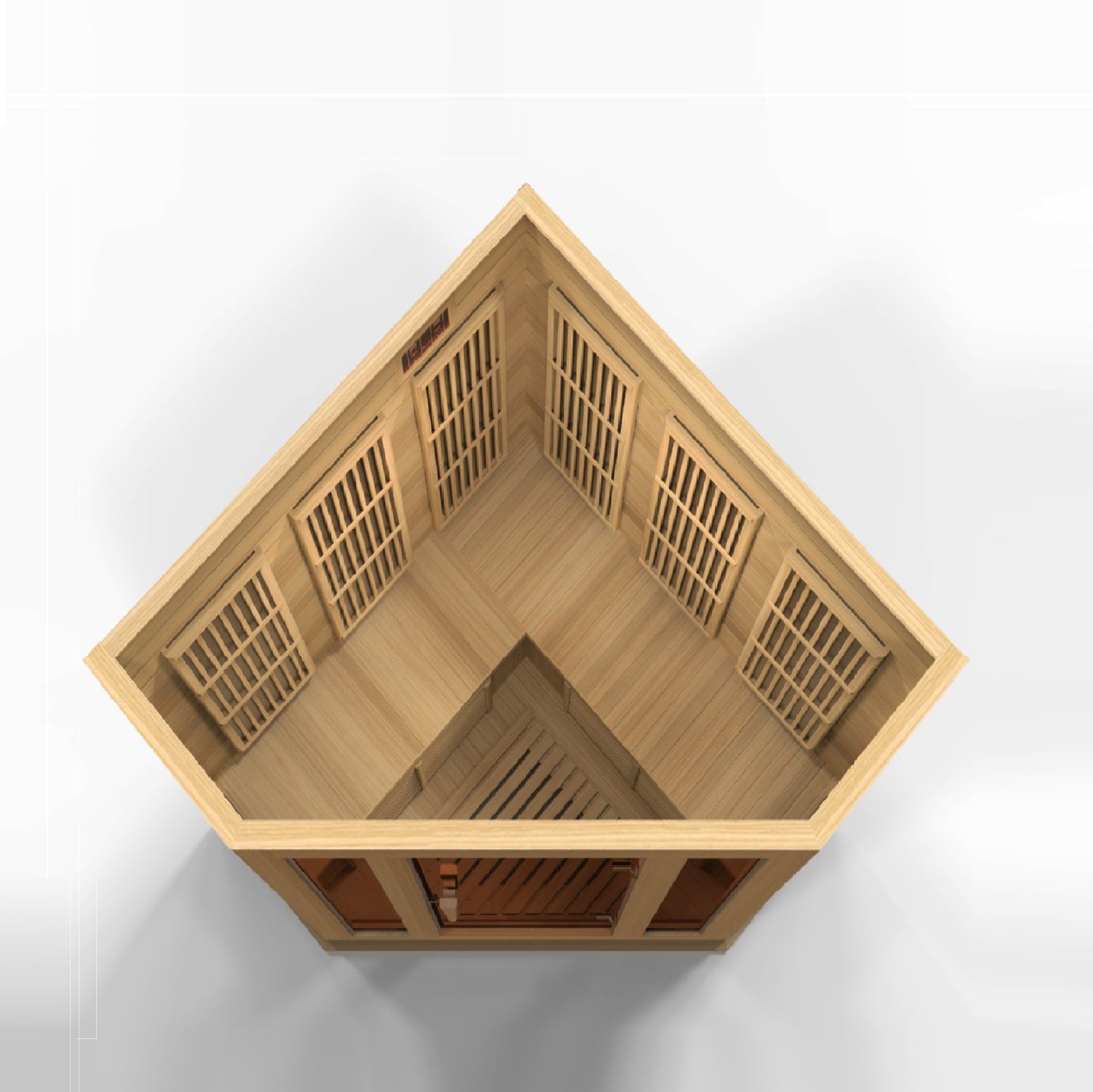 Maxxus 3-Person Corner Low EMF FAR Infrared Sauna (MX-K356-01 Hemlock)