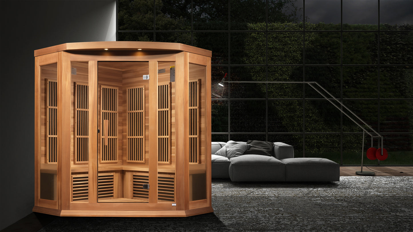 Maxxus 3-Person Corner Near Zero EMF FAR Infrared Sauna (MX-K356-01-ZF CED)