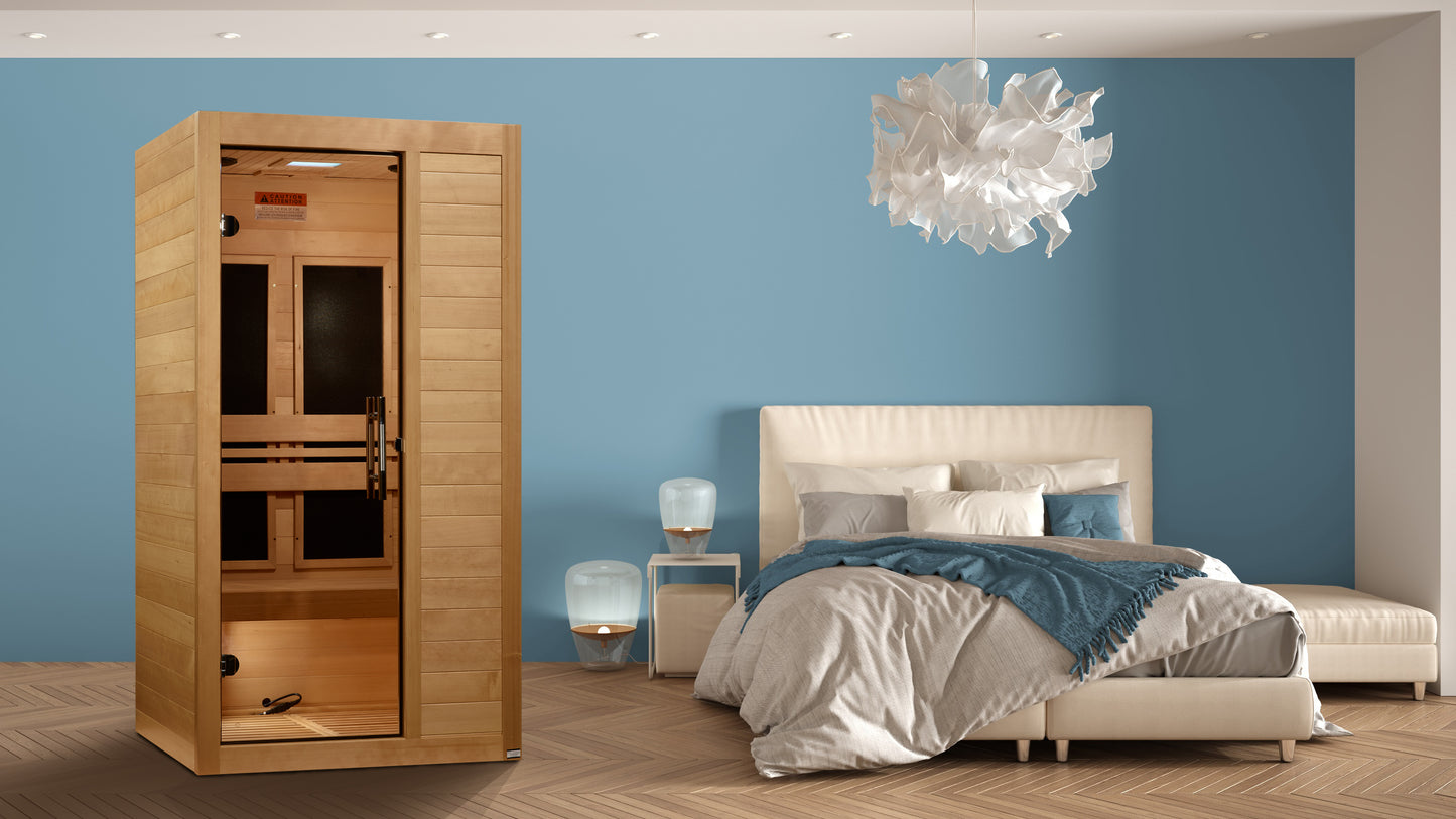 Maxxus "S-Line" Yoga 1-Person Ultra Low EMF FAR Infrared Sauna (MX-S106-01 Elite)