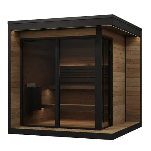 SaunaLife GL6 Outdoor Sauna Kit (Garden Luxury-Series Outdoor DIY Sauna Kit, Thermo-Spruce, up to 6 Persons) SaunaLife